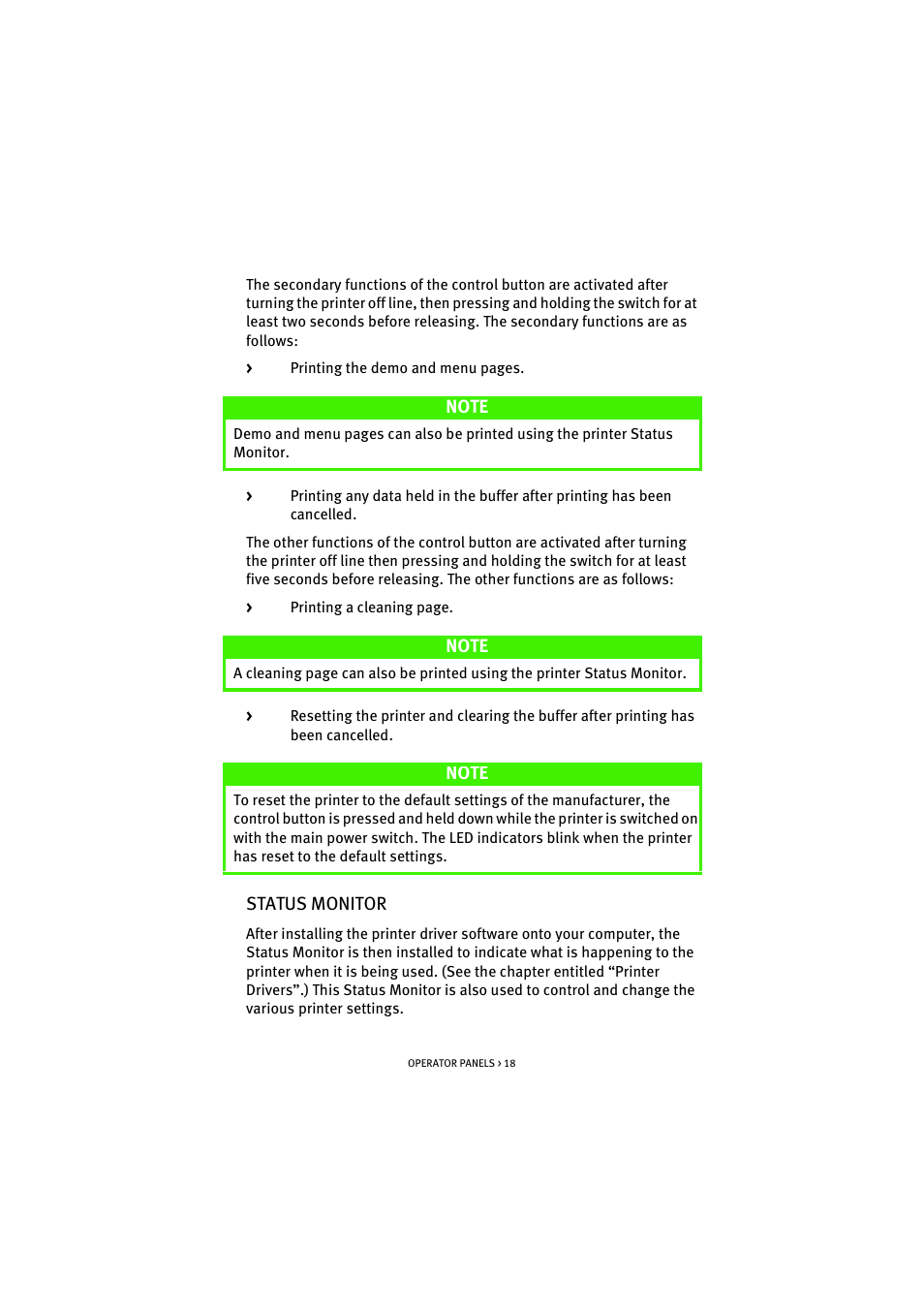 Status monitor | Oki B 4300 User Manual | Page 18 / 89