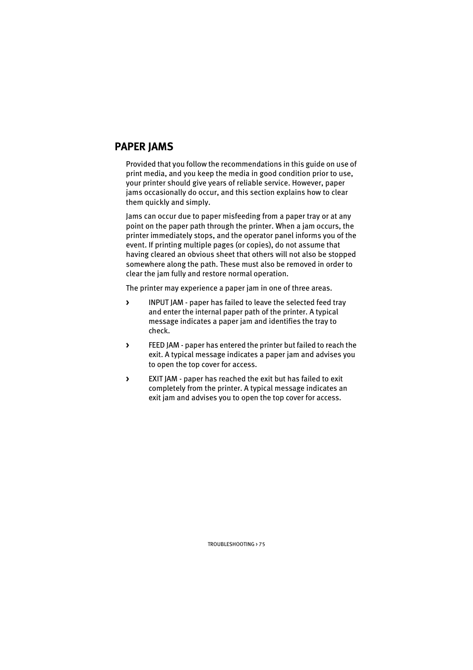 Paper jams | Oki B 4300 User Manual | Page 75 / 89