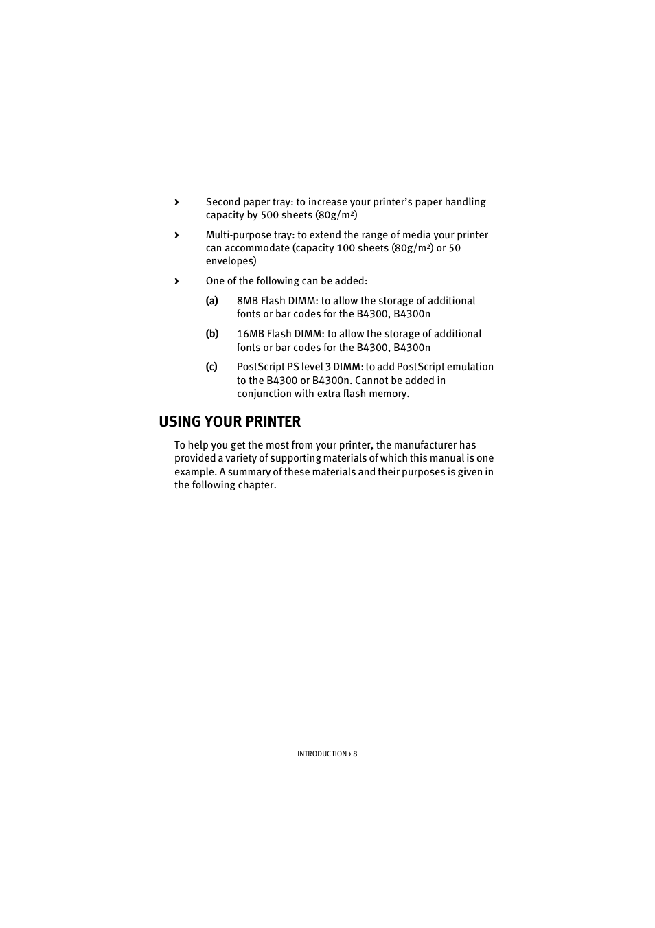 Using your printer | Oki B 4300 User Manual | Page 8 / 89