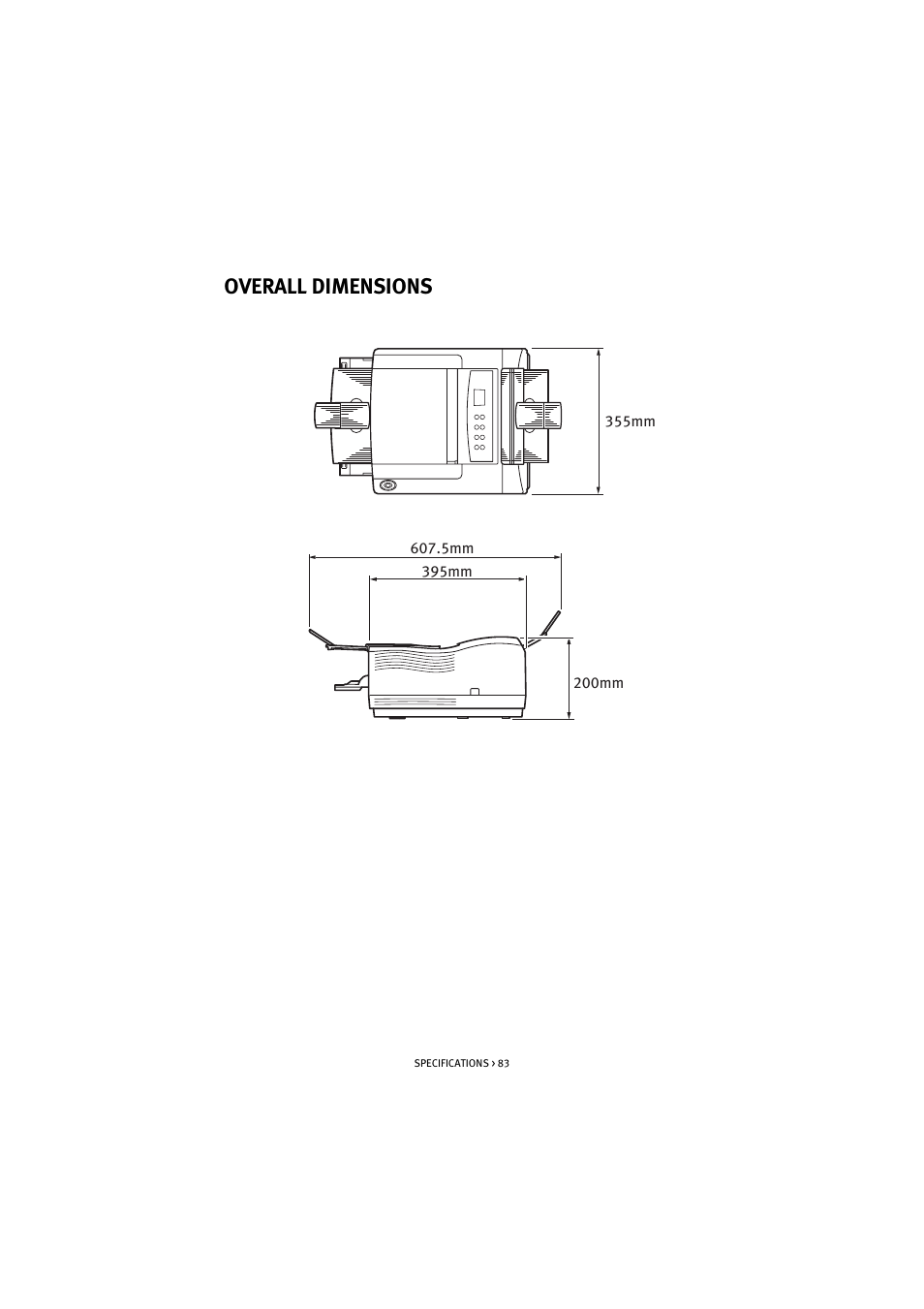 Overall dimensions | Oki B 4300 User Manual | Page 83 / 89