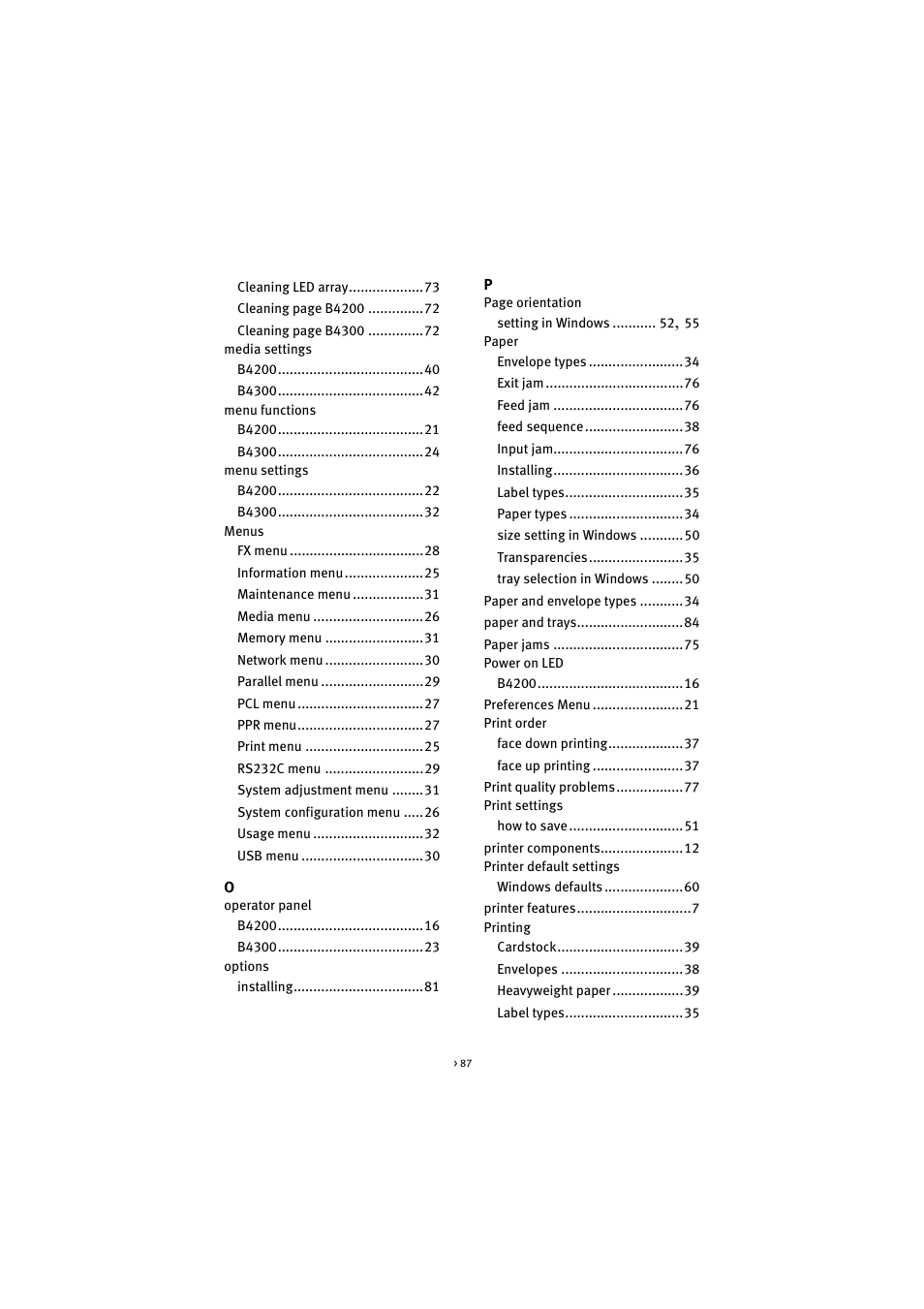 Oki B 4300 User Manual | Page 87 / 89