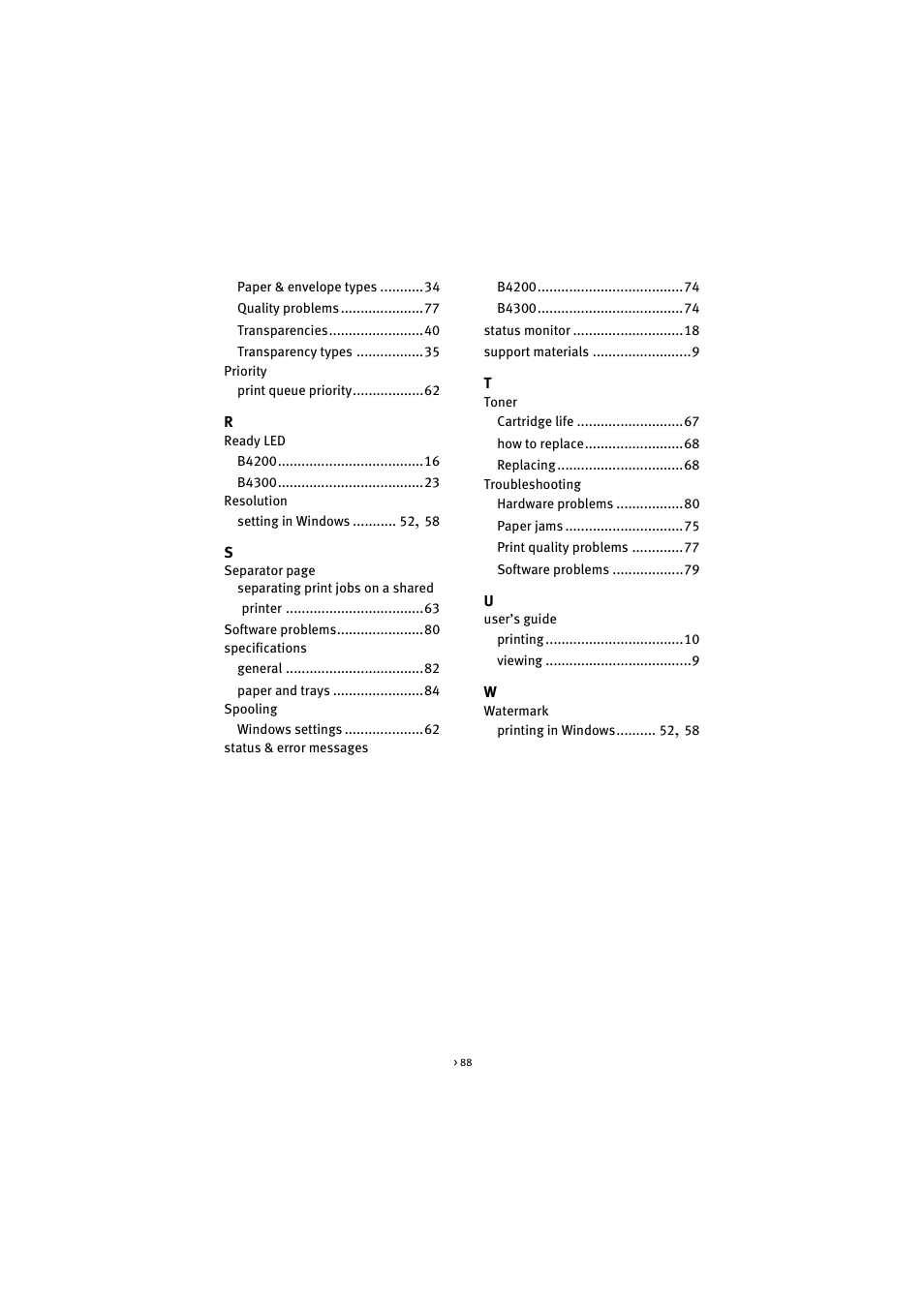 Oki B 4300 User Manual | Page 88 / 89