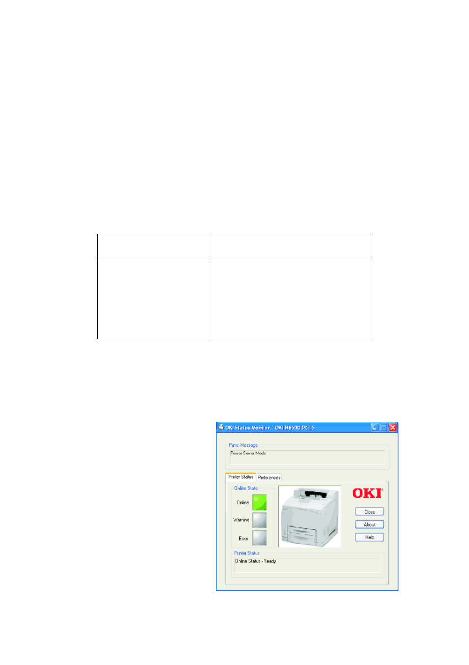 Network utility software, Status monitor, Operating requirements | Using the status monitor, Operating requirements using the status monitor, Etwork, Tility, Oftware | Oki B 6500 User Manual | Page 44 / 62