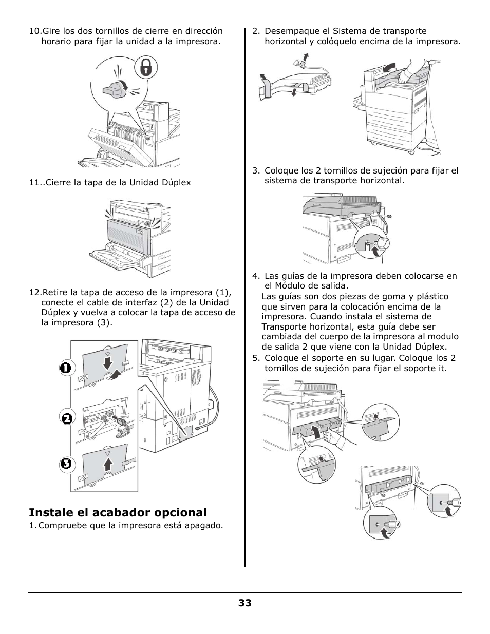 Instale el acabador opcional | Oki B930 User Manual | Page 33 / 52