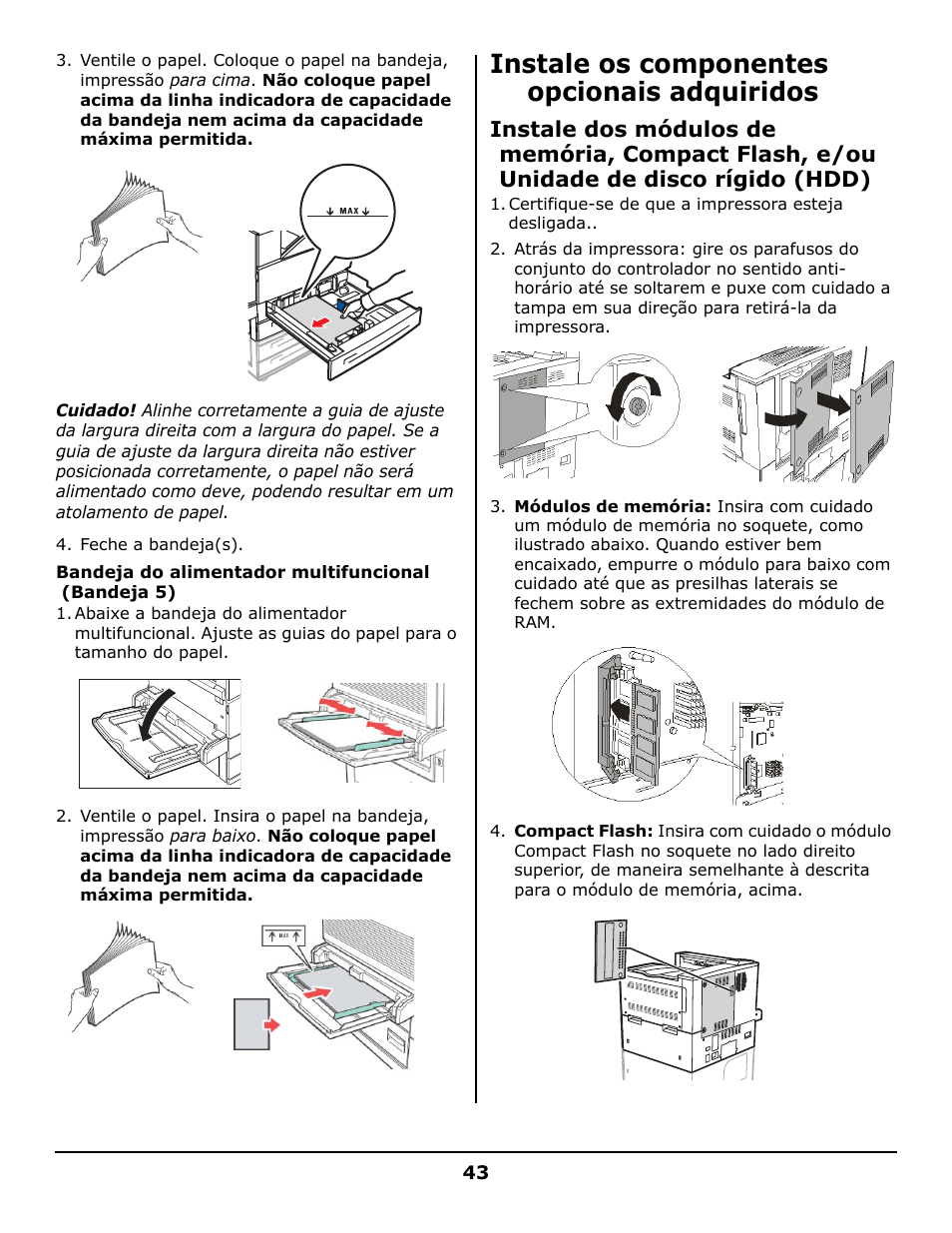 Instale os componentes opcionais adquiridos | Oki B930 User Manual | Page 43 / 52