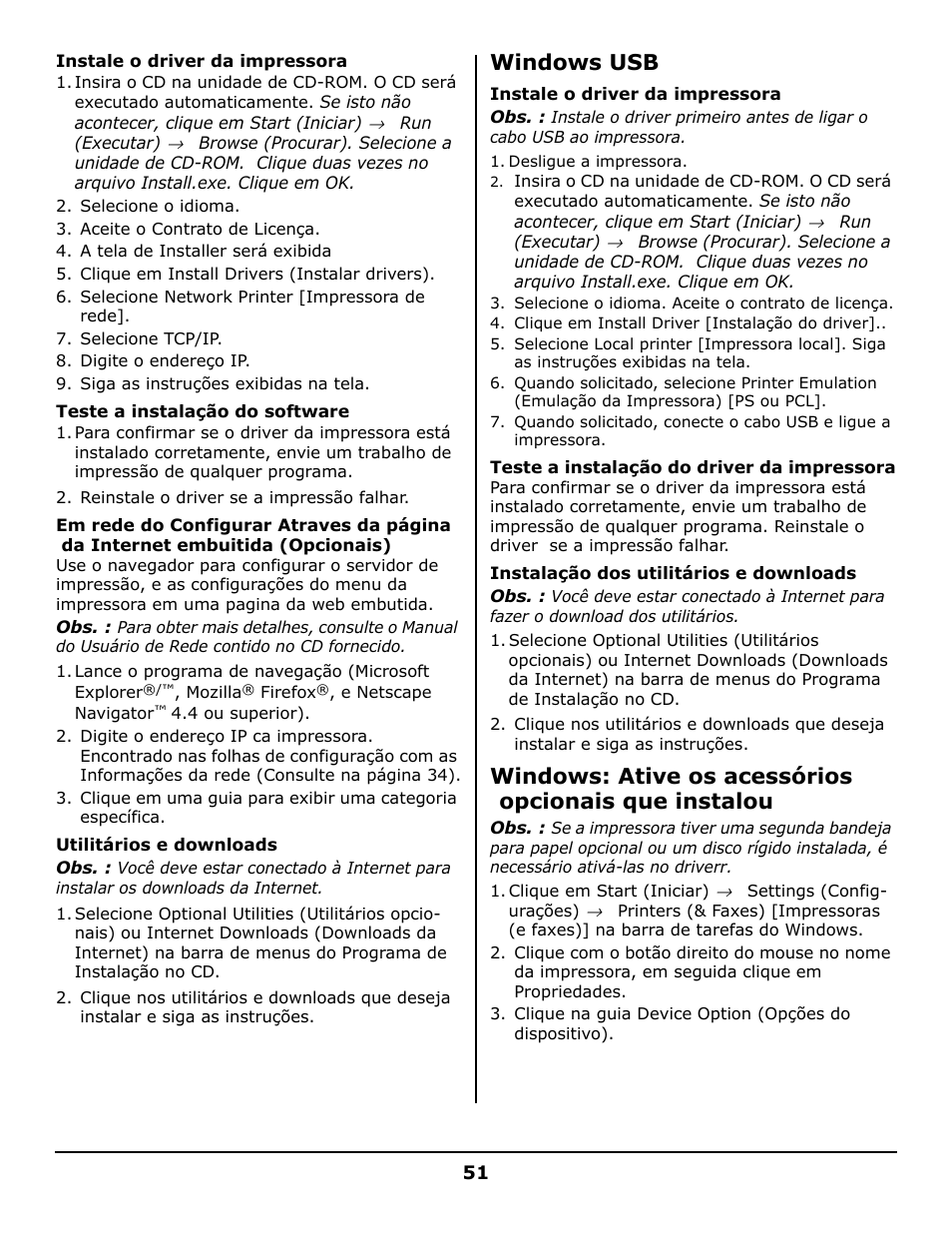 Windows usb | Oki B930 User Manual | Page 51 / 52