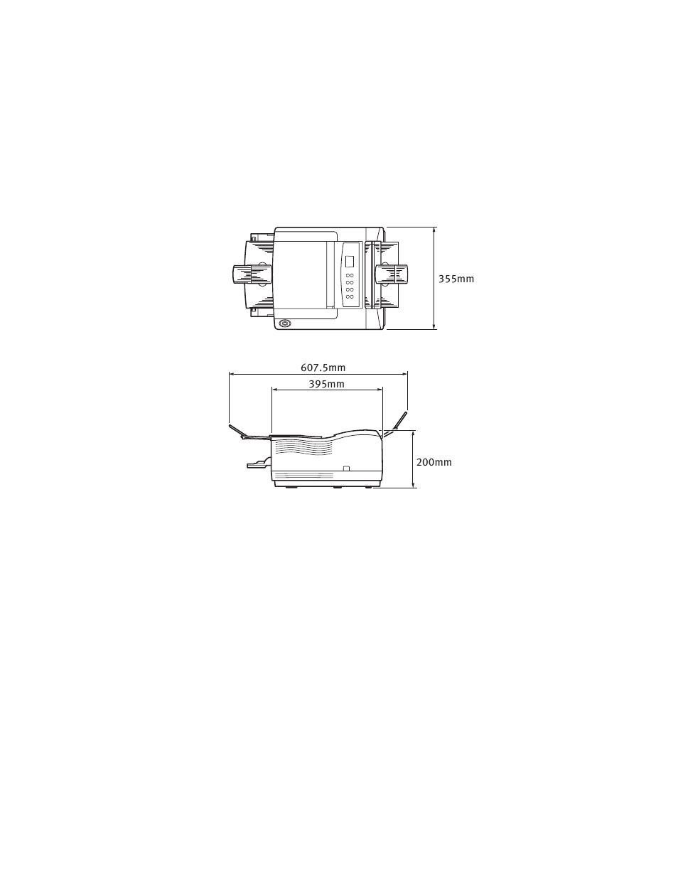 Overall dimensions | Oki B 4250 User Manual | Page 82 / 90