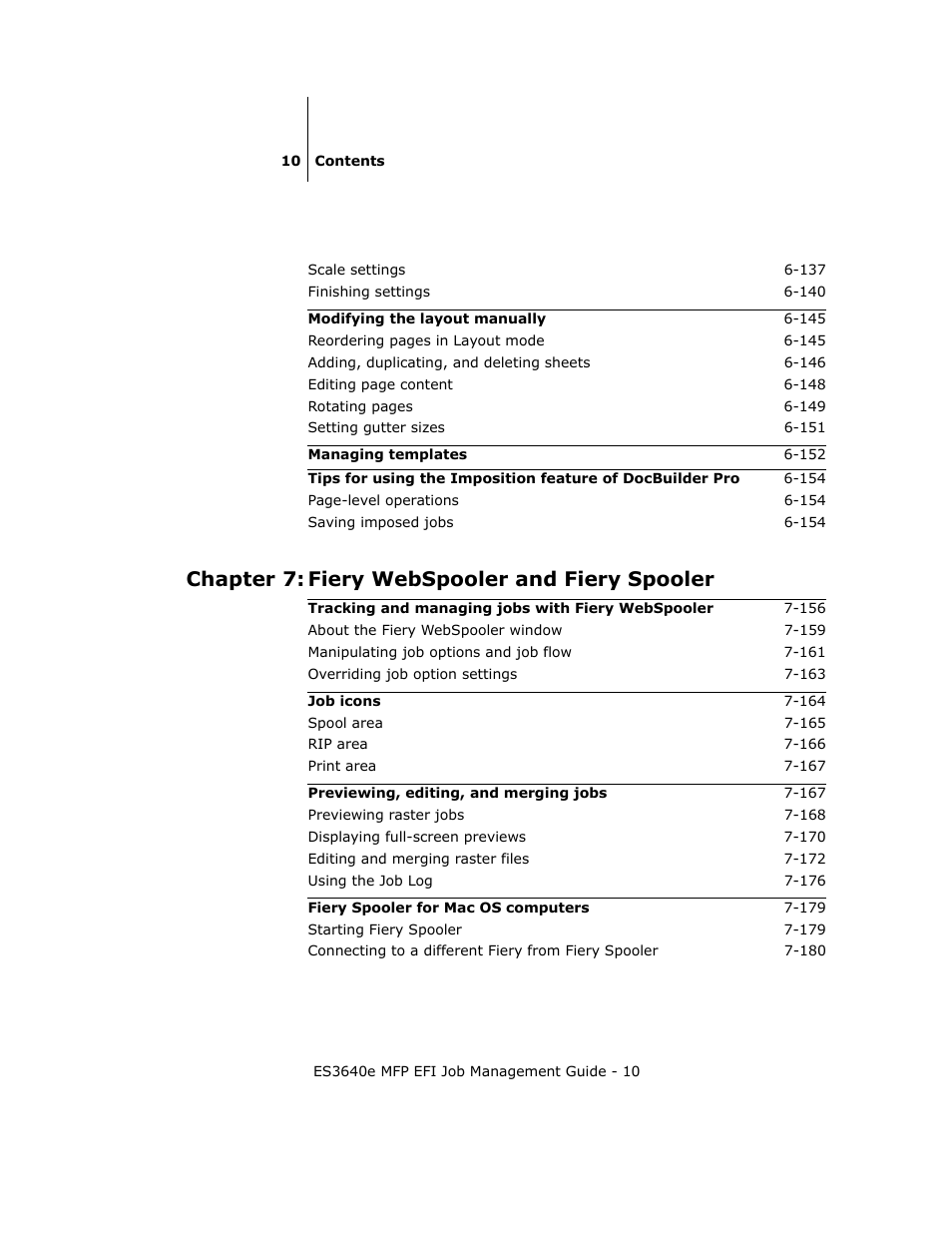 Chapter 7: fiery webspooler and fiery spooler | Oki ES3640E User Manual | Page 10 / 220