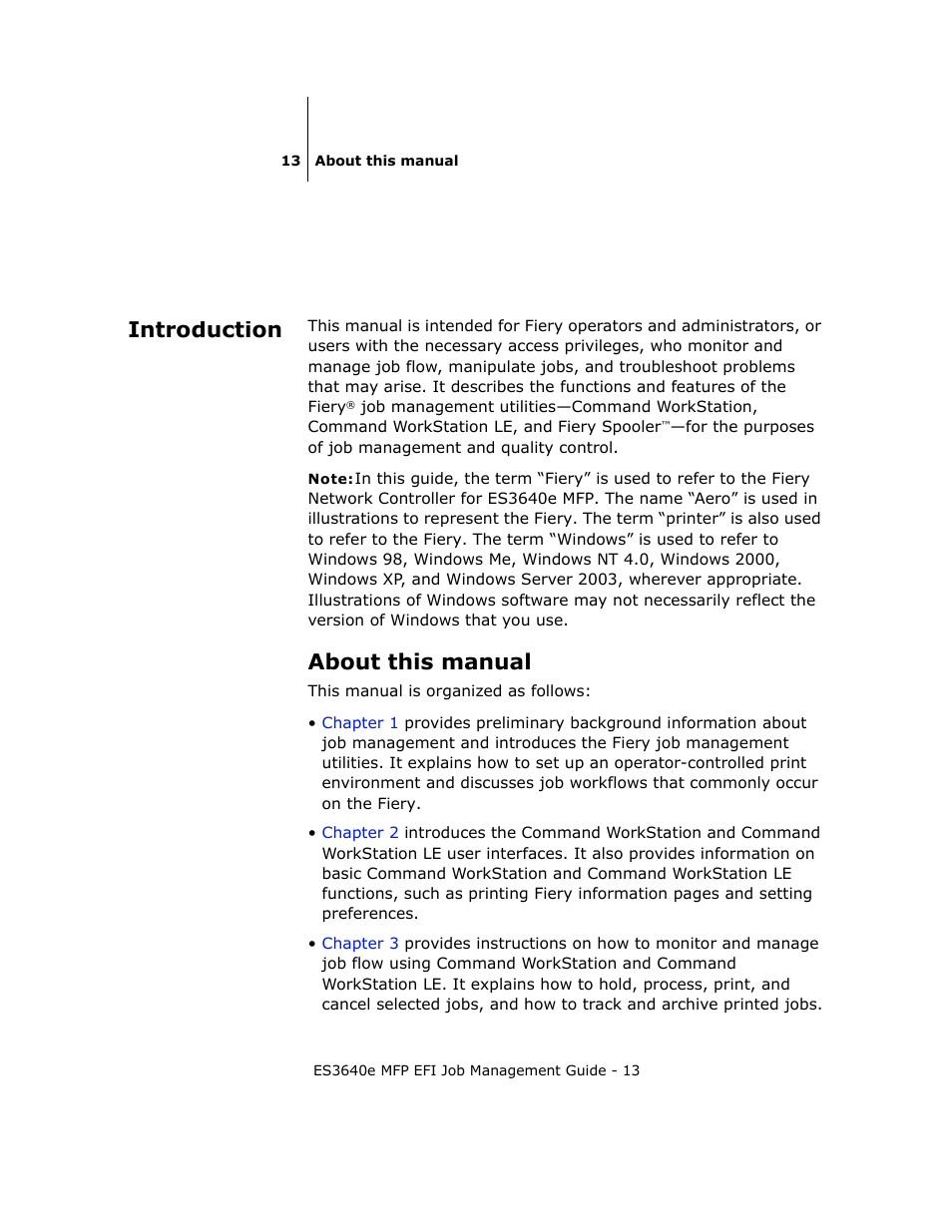 Introduction, About this manual | Oki ES3640E User Manual | Page 13 / 220