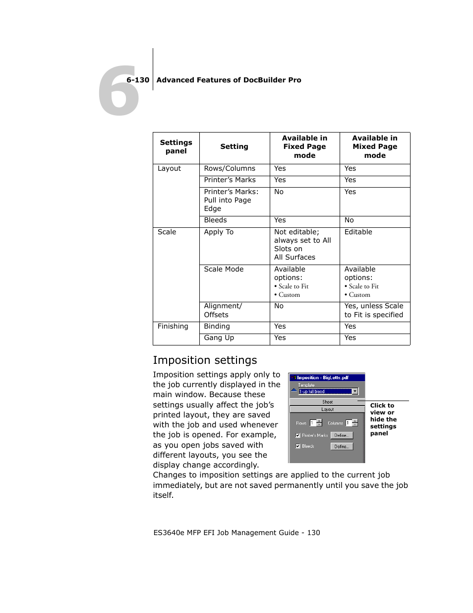 Imposition settings | Oki ES3640E User Manual | Page 130 / 220