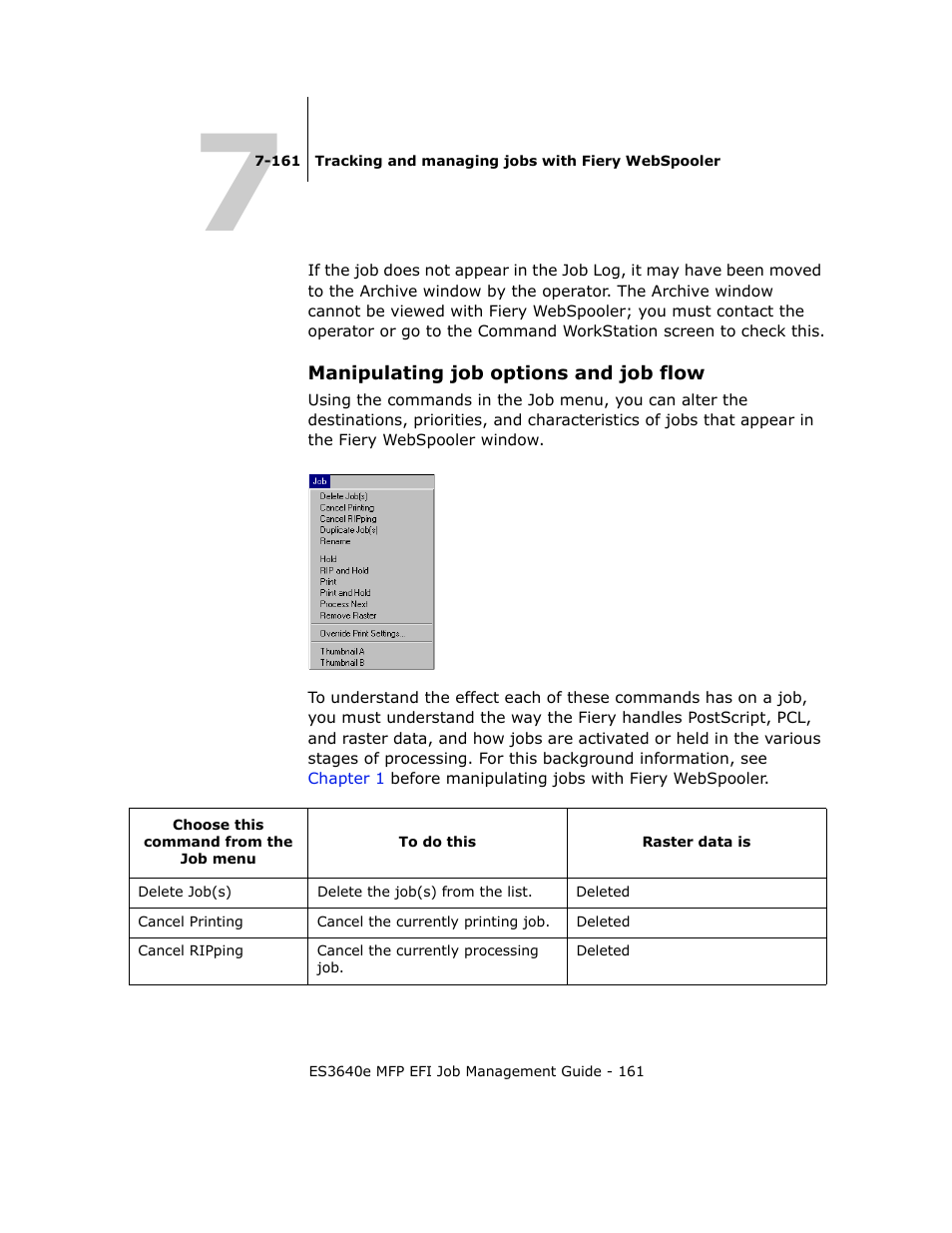 Manipulating job options and job flow | Oki ES3640E User Manual | Page 161 / 220