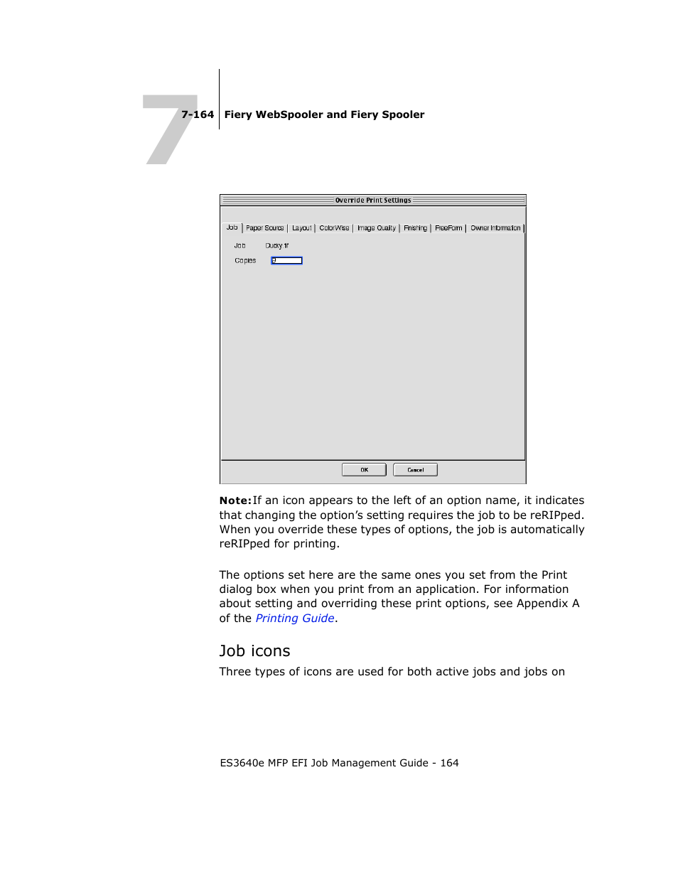 Job icons | Oki ES3640E User Manual | Page 164 / 220