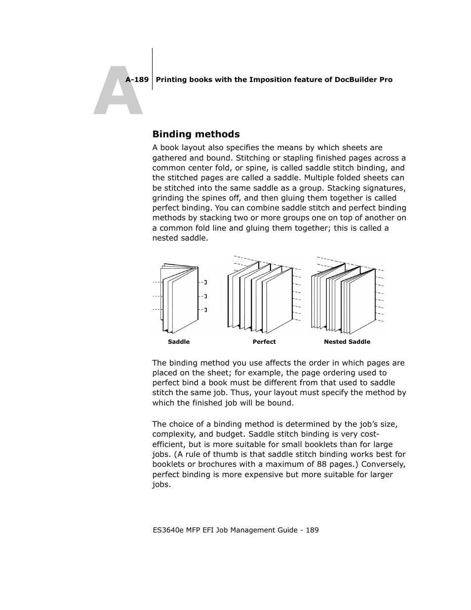 Binding methods, A-189 | Oki ES3640E User Manual | Page 189 / 220