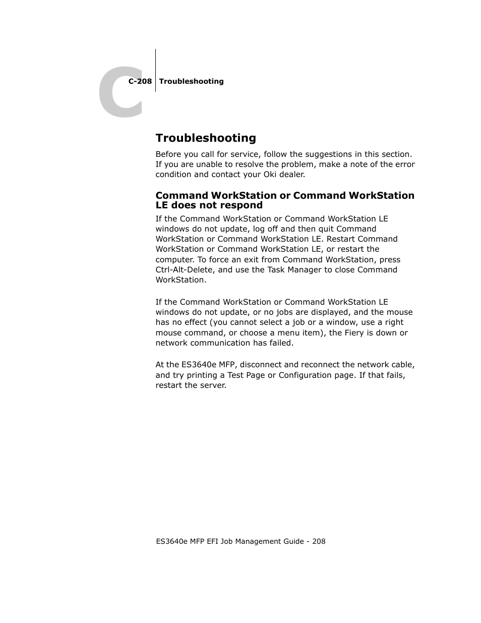 Troubleshooting | Oki ES3640E User Manual | Page 208 / 220