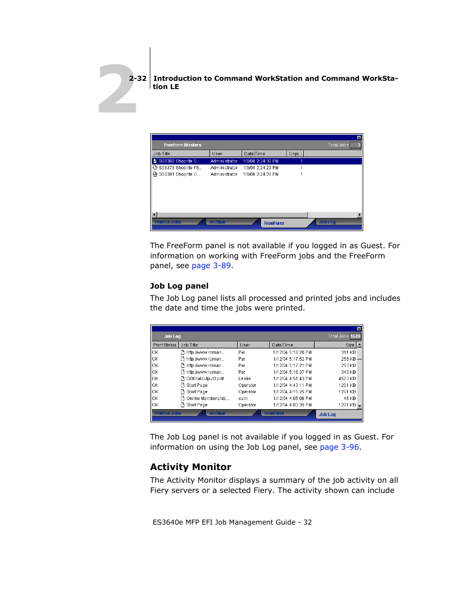 Activity monitor | Oki ES3640E User Manual | Page 32 / 220