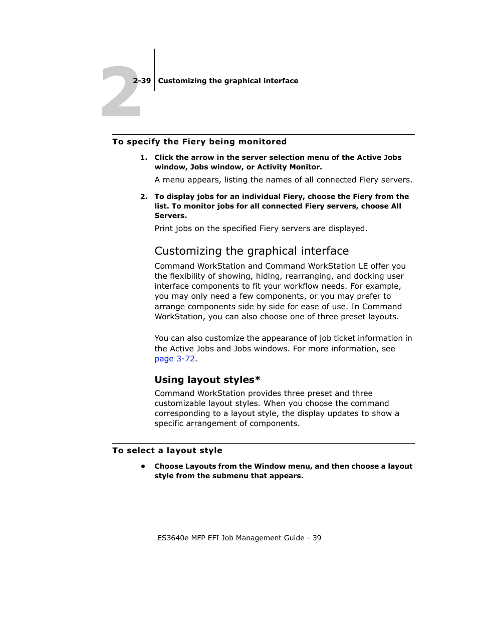 Customizing the graphical interface, Using layout styles | Oki ES3640E User Manual | Page 39 / 220