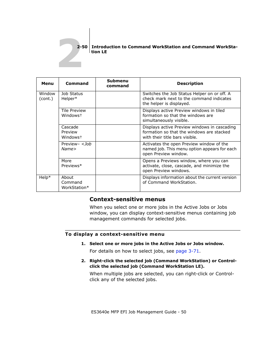 Context-sensitive menus | Oki ES3640E User Manual | Page 50 / 220