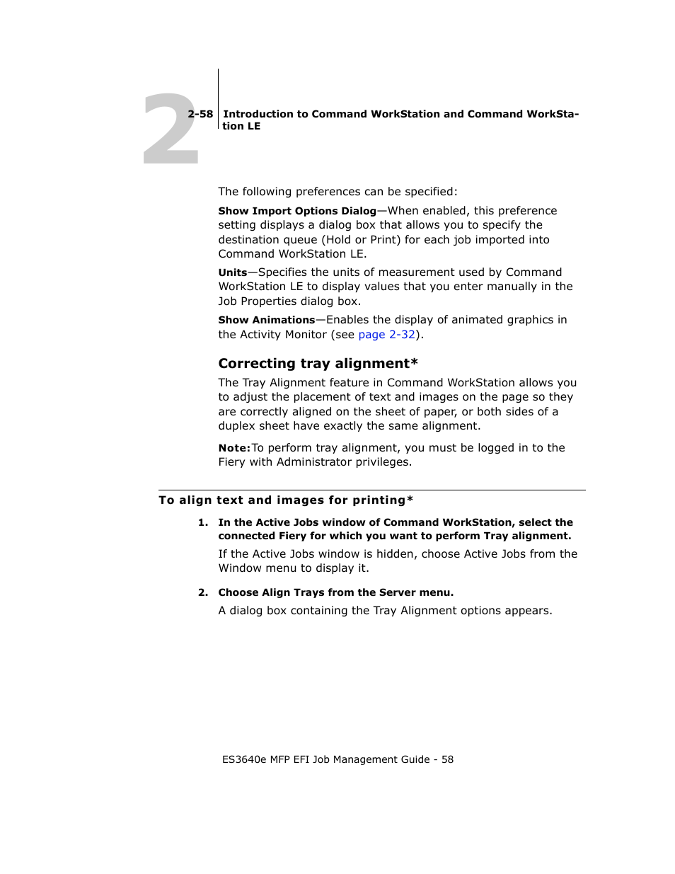 Correcting tray alignment | Oki ES3640E User Manual | Page 58 / 220