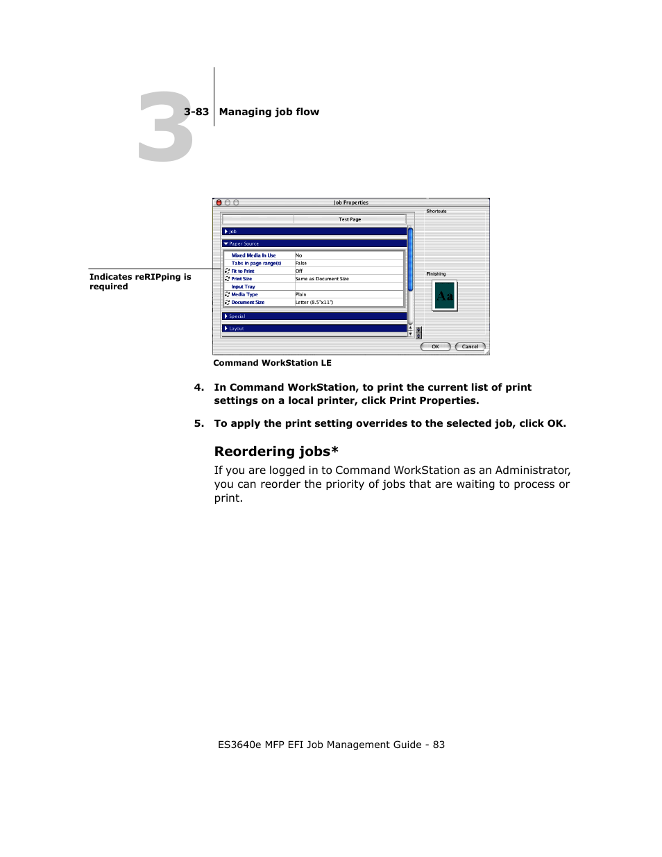 Reordering jobs | Oki ES3640E User Manual | Page 83 / 220