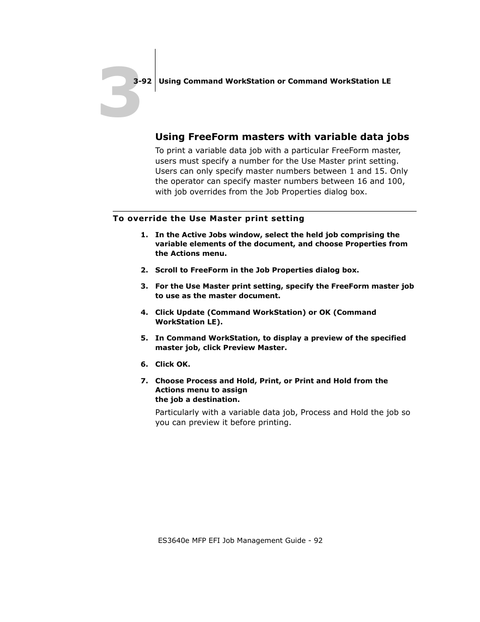 Using freeform masters with variable data jobs | Oki ES3640E User Manual | Page 92 / 220