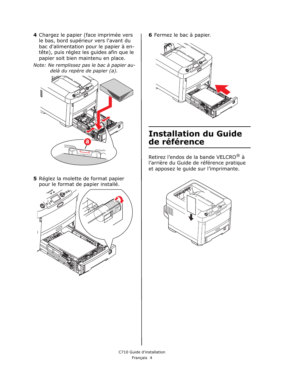 Installation du guide de référence | Oki C710 User Manual | Page 14 / 40