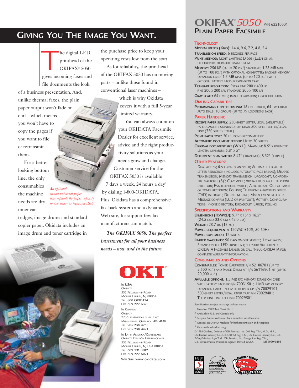 Okifax, Iving, Mage | Lain, Aper, Acsimile | Oki 5050 User Manual | Page 2 / 2