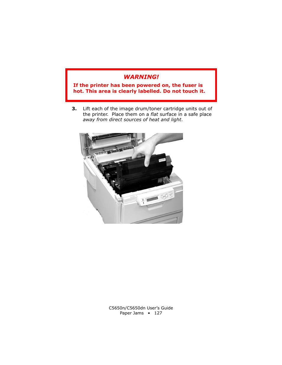 Warning | Oki C 5650n User Manual | Page 127 / 225