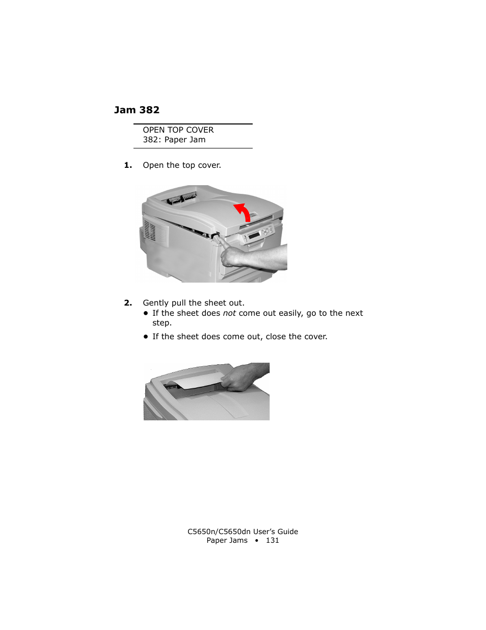 Jam 382 | Oki C 5650n User Manual | Page 131 / 225
