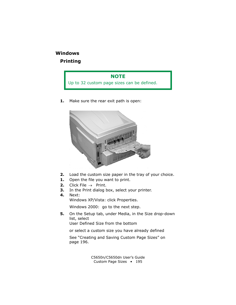 Windows, Printing | Oki C 5650n User Manual | Page 195 / 225