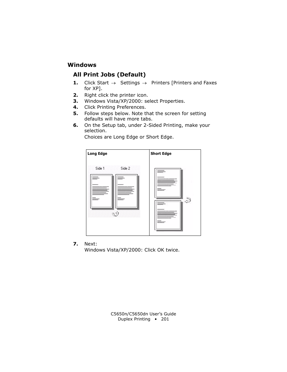 All print jobs (default) | Oki C 5650n User Manual | Page 201 / 225