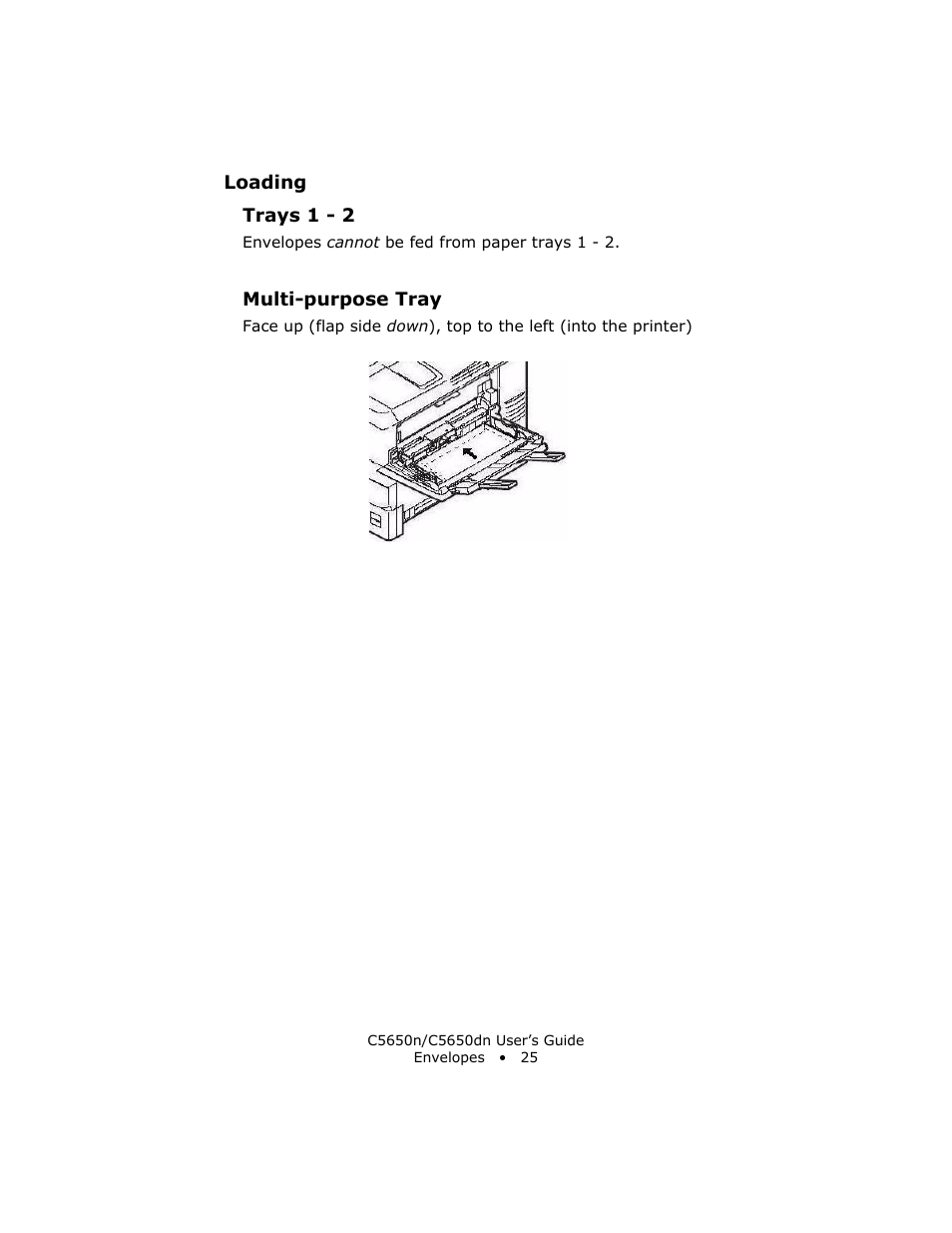 Loading, Multi-purpose tray | Oki C 5650n User Manual | Page 25 / 225