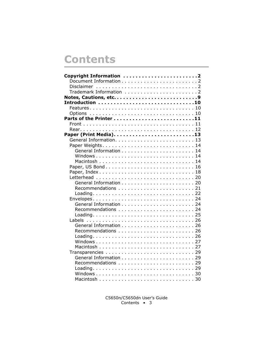 Oki C 5650n User Manual | Page 3 / 225