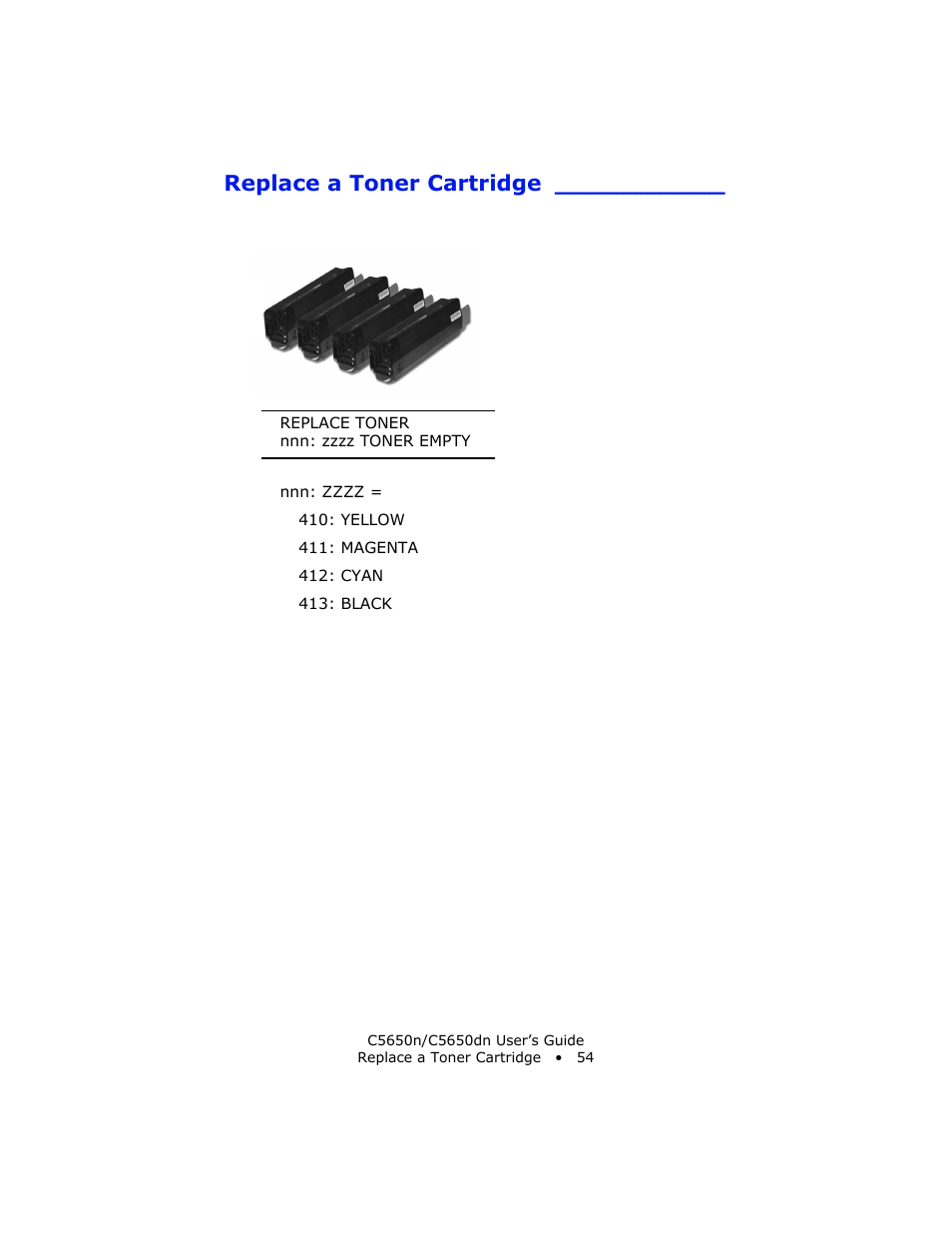 Replace a toner cartridge | Oki C 5650n User Manual | Page 54 / 225