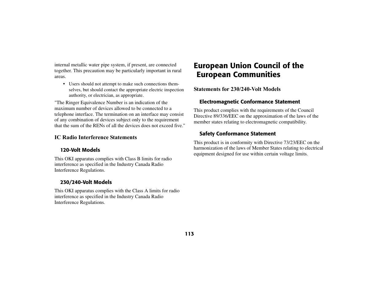 European union council of the european communities | Oki 56801 User Manual | Page 119 / 124