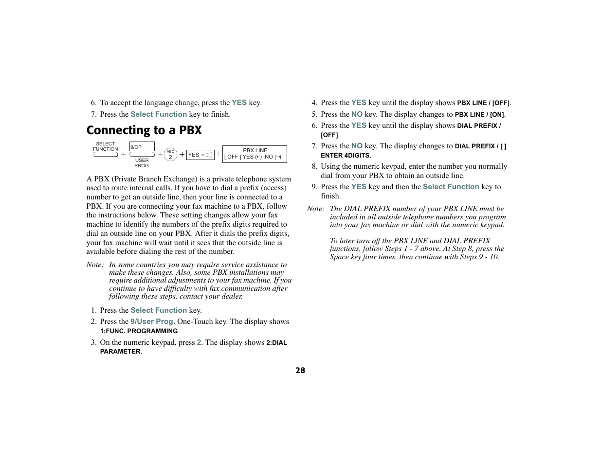 Connecting to a pbx | Oki 56801 User Manual | Page 34 / 124