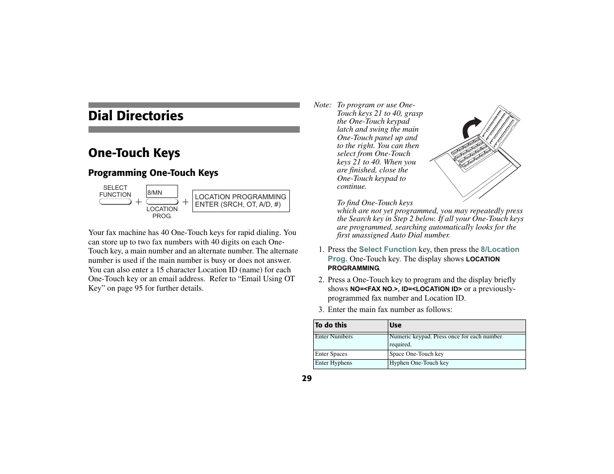 Dial directories, One-touch keys | Oki 56801 User Manual | Page 35 / 124