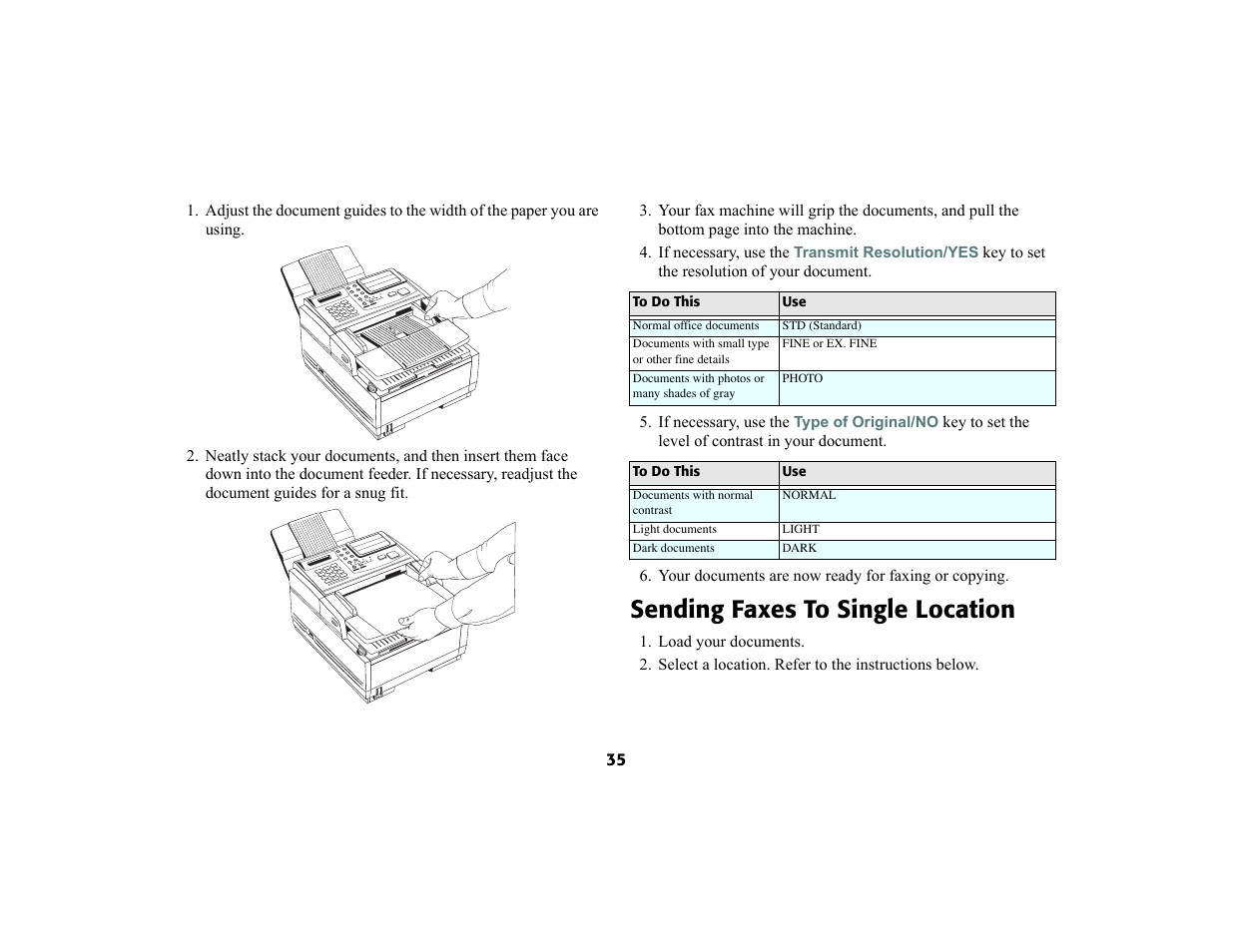 Sending faxes to single location | Oki 56801 User Manual | Page 41 / 124