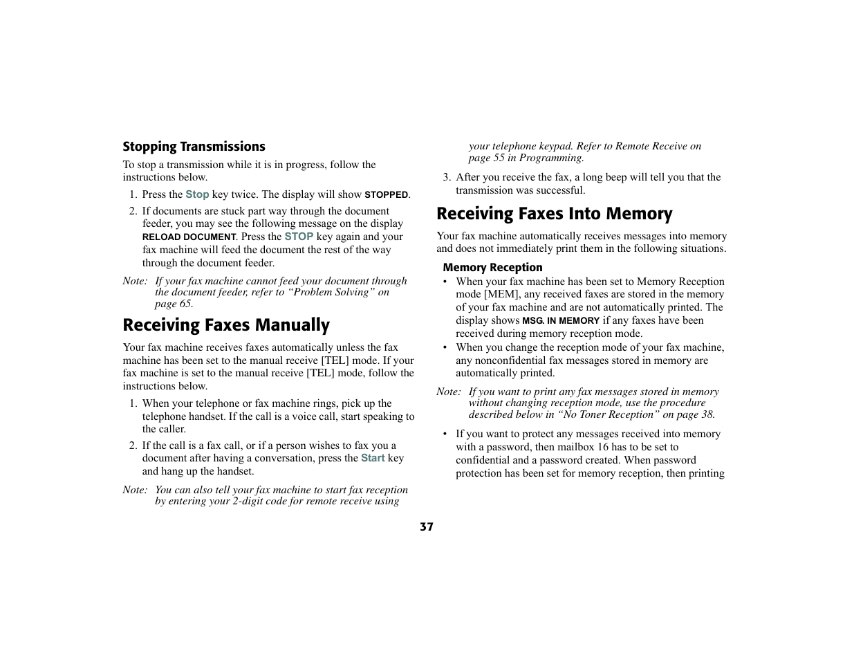 Receiving faxes manually | Oki 56801 User Manual | Page 43 / 124