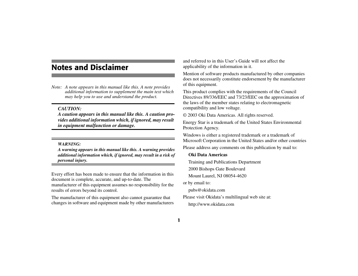 Oki 56801 User Manual | Page 7 / 124