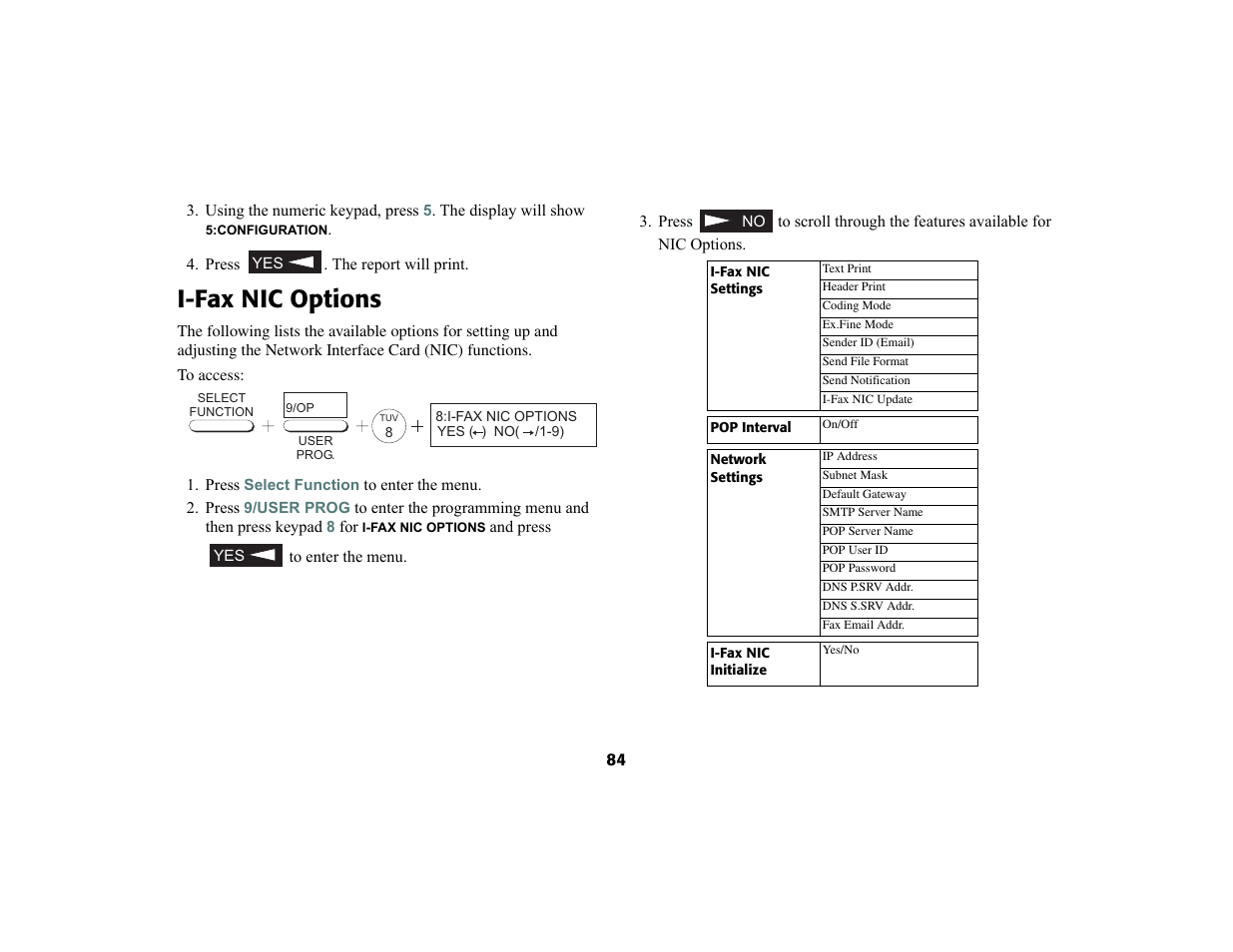 I-fax nic options | Oki 56801 User Manual | Page 90 / 124