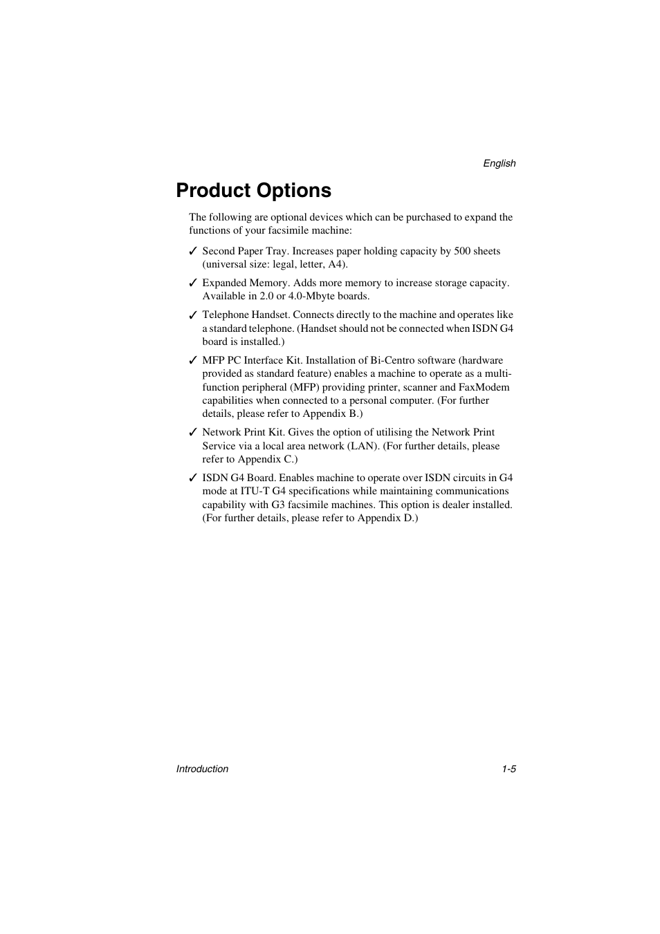 Product options | Oki 5700 User Manual | Page 13 / 134