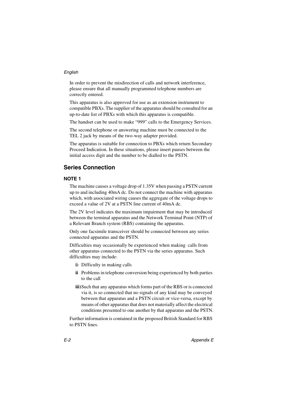 Series connection, Note 1 | Oki 5700 User Manual | Page 130 / 134