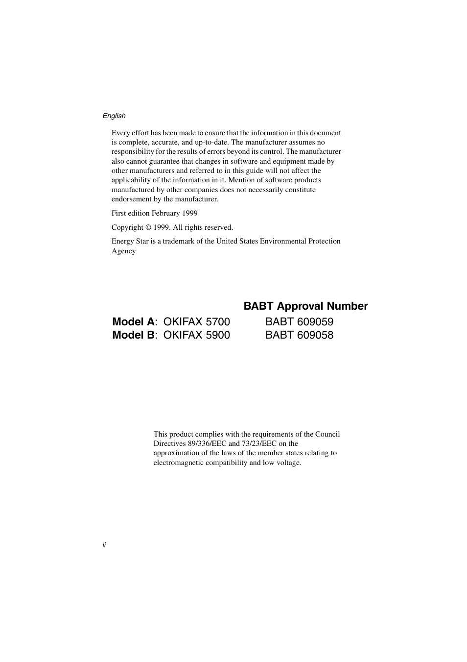 Oki 5700 User Manual | Page 2 / 134