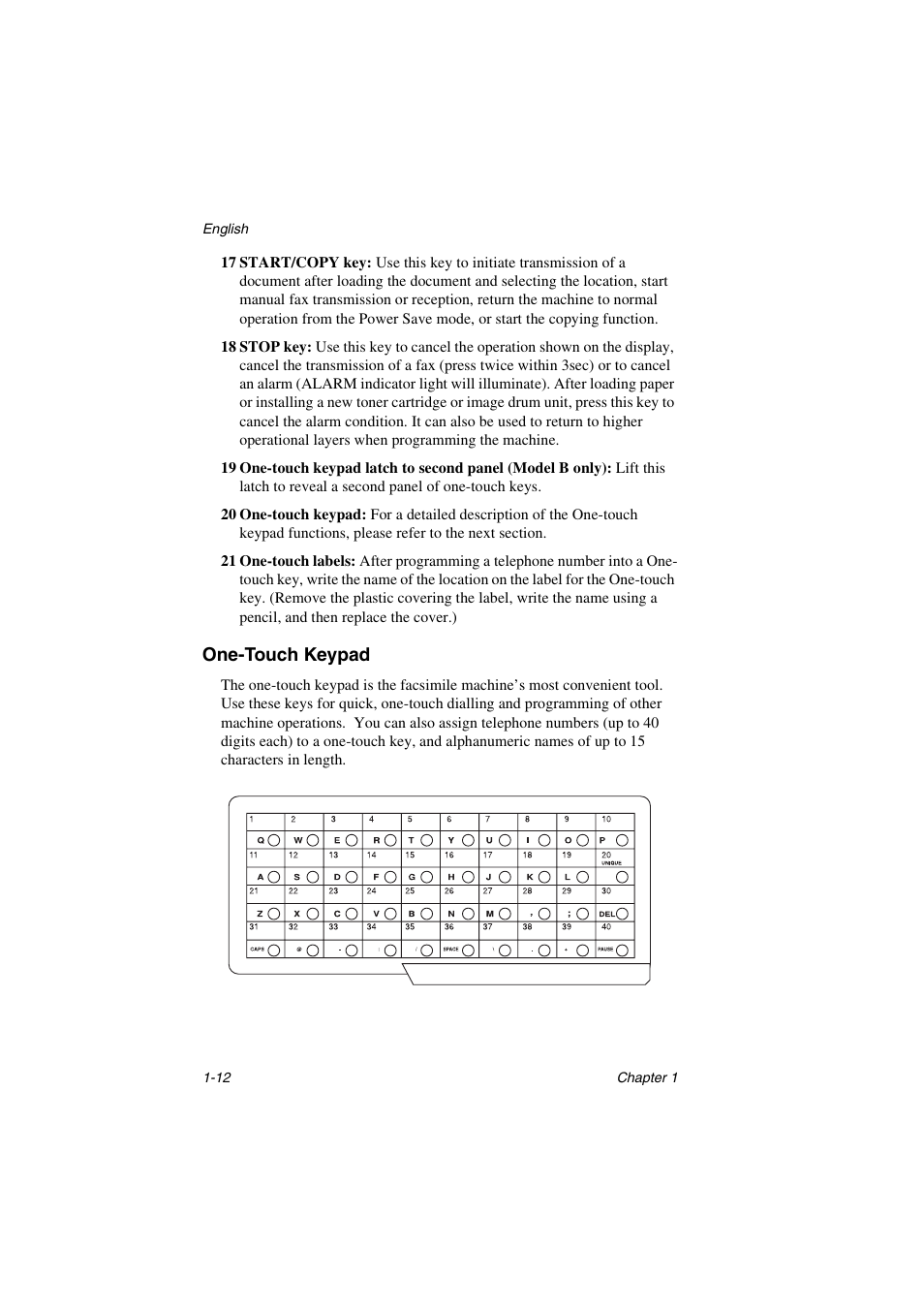 One-touch keypad | Oki 5700 User Manual | Page 20 / 134