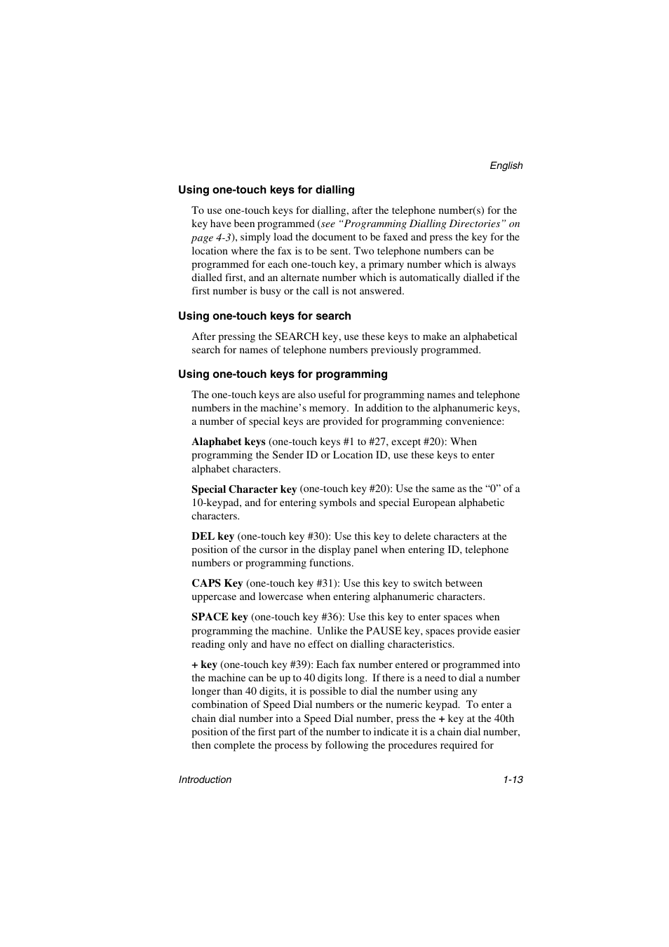 Using one-touch keys for dialling, Using one-touch keys for search, Using one-touch keys for programming | Oki 5700 User Manual | Page 21 / 134