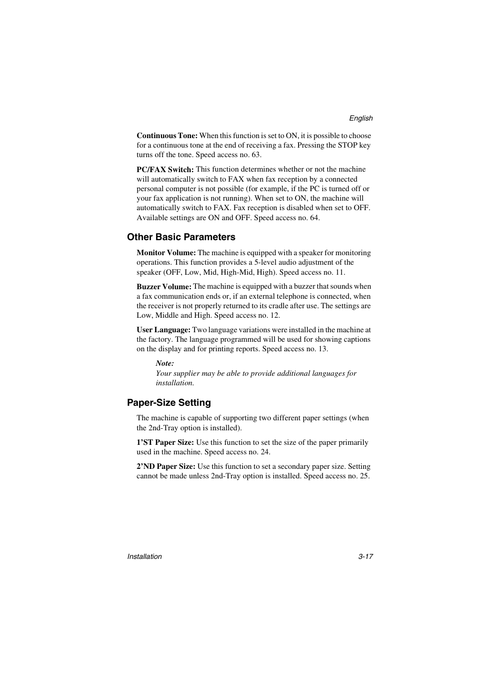 Other basic parameters, Paper-size setting | Oki 5700 User Manual | Page 45 / 134