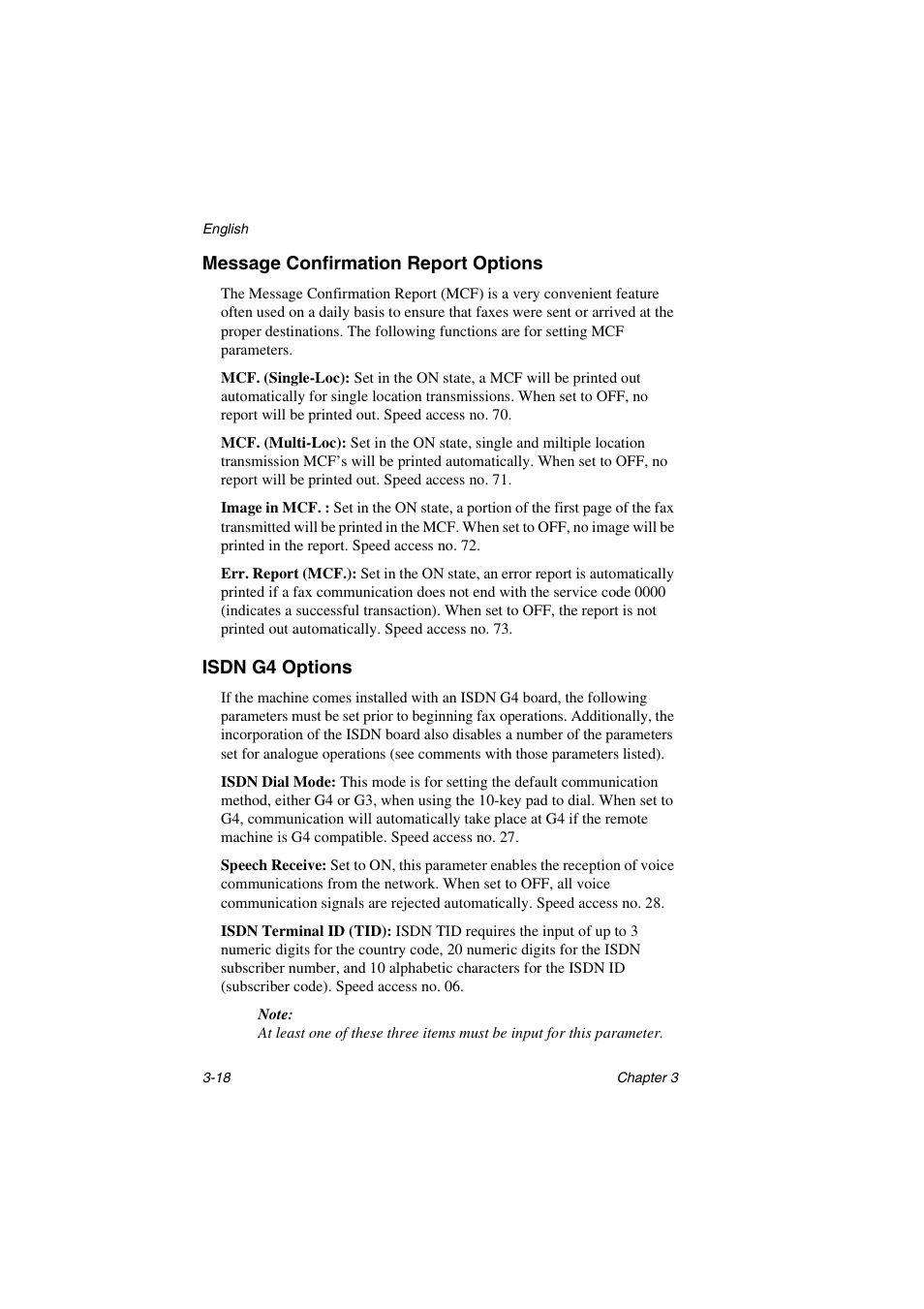 Message confirmation report options, Isdn g4 options | Oki 5700 User Manual | Page 46 / 134