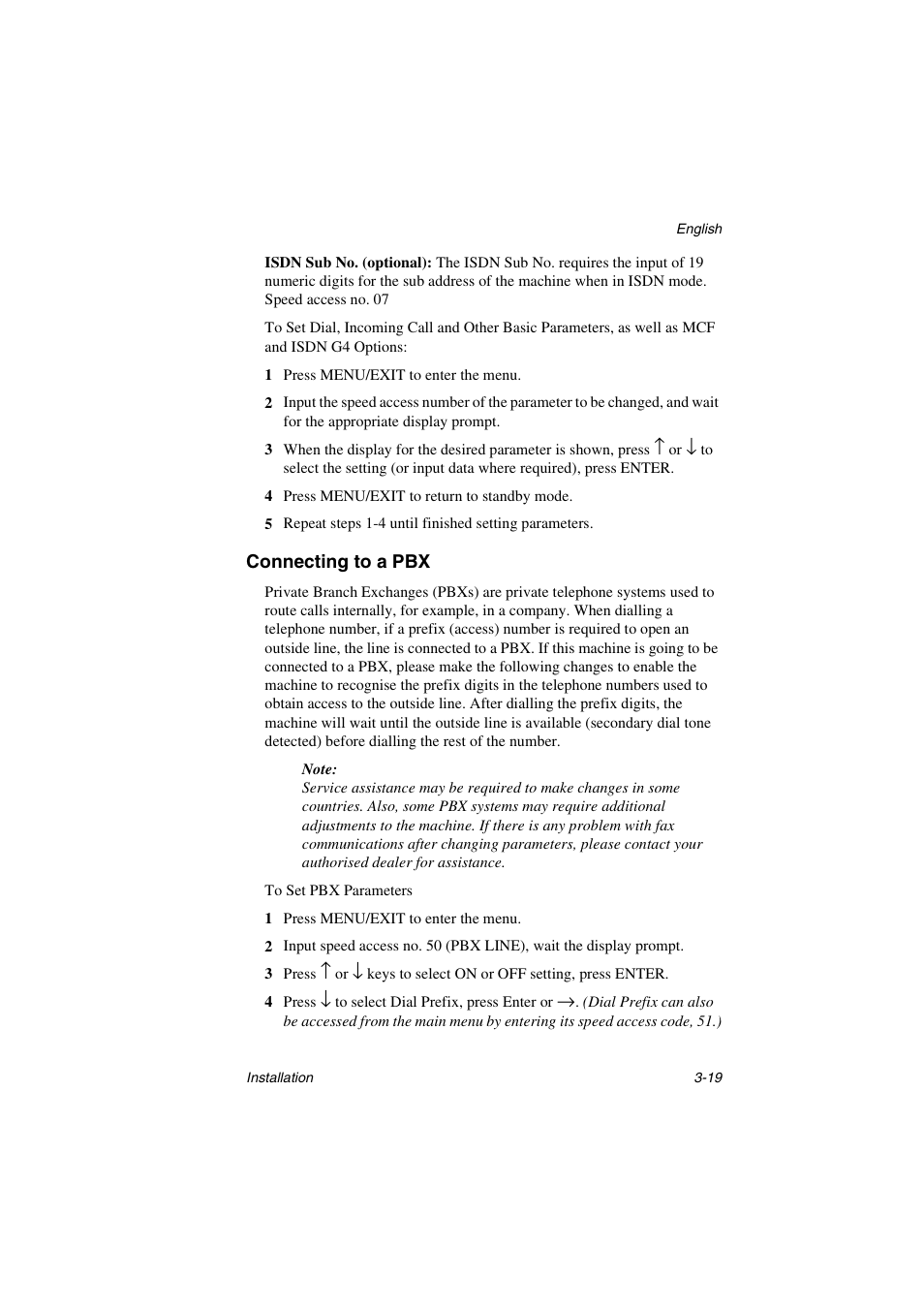 Connecting to a pbx | Oki 5700 User Manual | Page 47 / 134