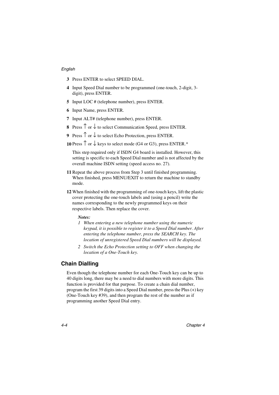 Chain dialling | Oki 5700 User Manual | Page 52 / 134