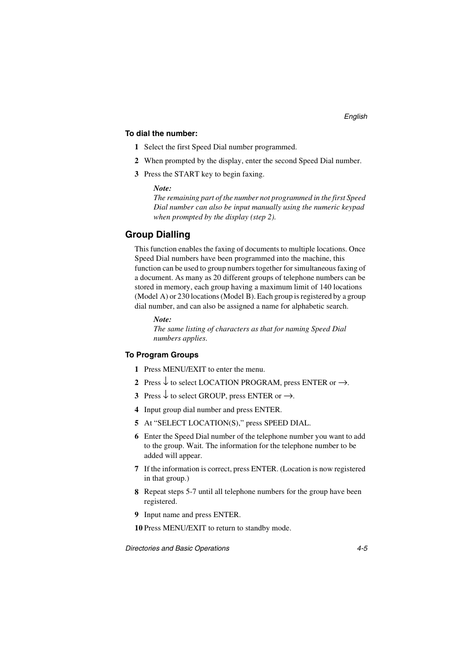 To dial the number, Group dialling, To program groups | Oki 5700 User Manual | Page 53 / 134